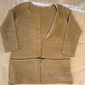 SIONI TAN CARDIGAN WOMEN'S MEDIUM